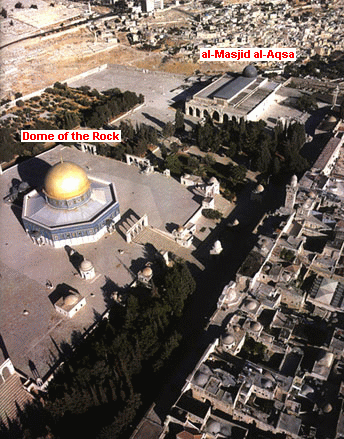 موقعیت مسجد الاقصی و مسجد صخره در بیت المقدس